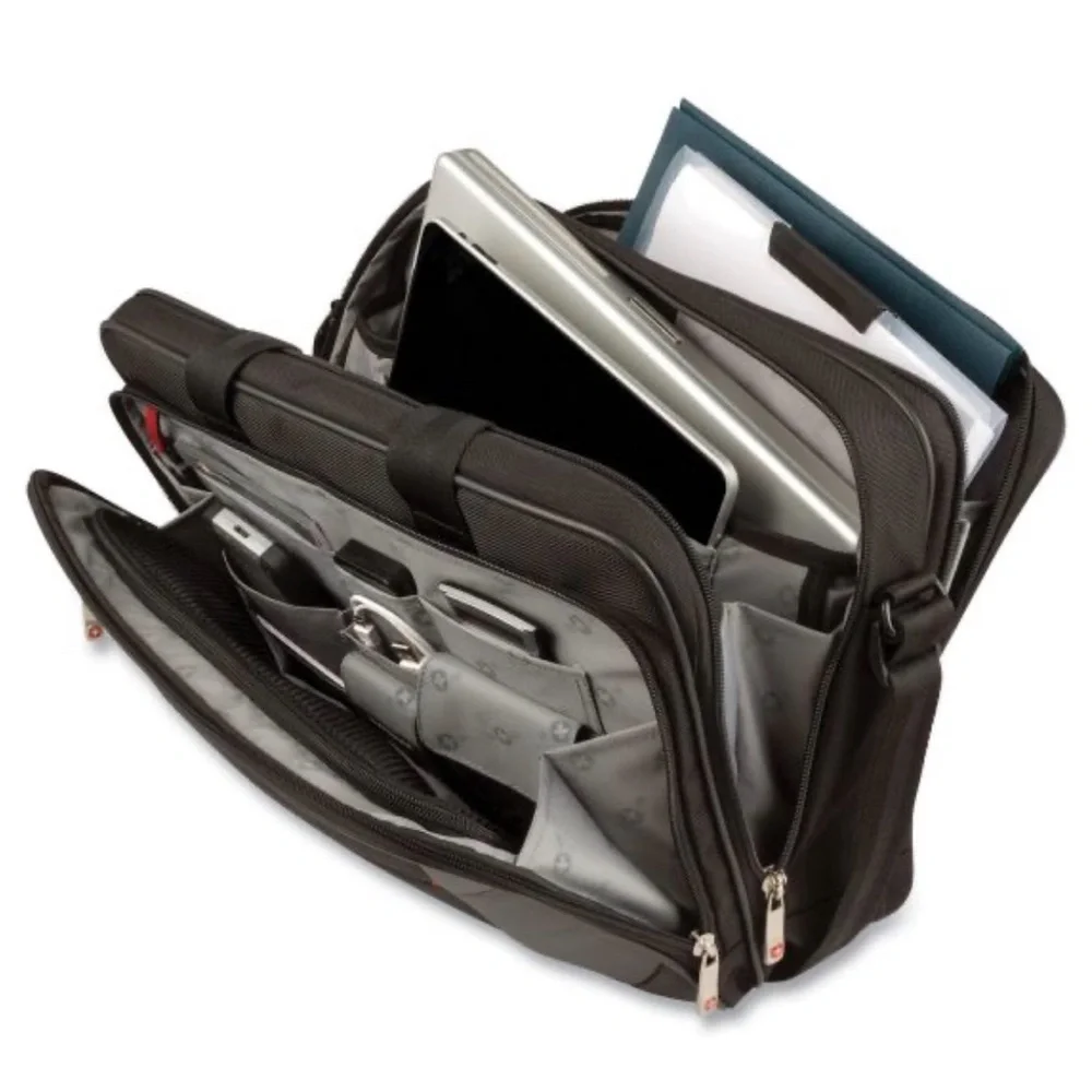 SwissGear Black Laptop Bag & Red Details Trolley Sleeve